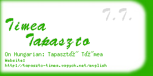 timea tapaszto business card